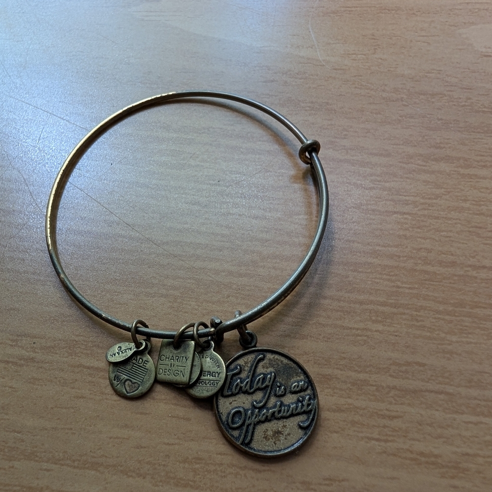 Alex And Ani Gold "Today Is An Opportunity" Bracelet